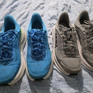 Hoka Men's Athletic Running Shoes in Blue and Gray